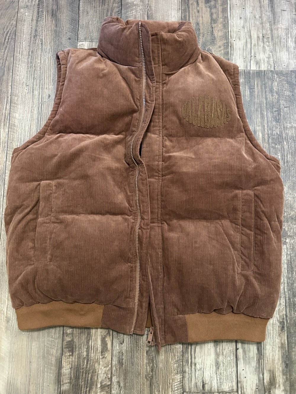 Men's Brown Corduroy Puffer Vest